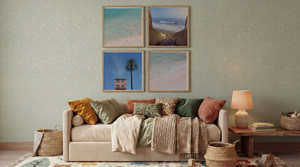 Coastal Inspired Art Style Modern Four Grid Gallery Wall