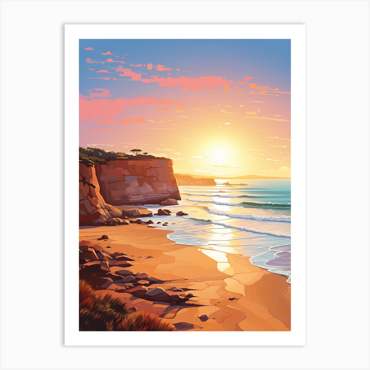 A Vibrant Painting Of Falesia Beach Algarve Portugal 4