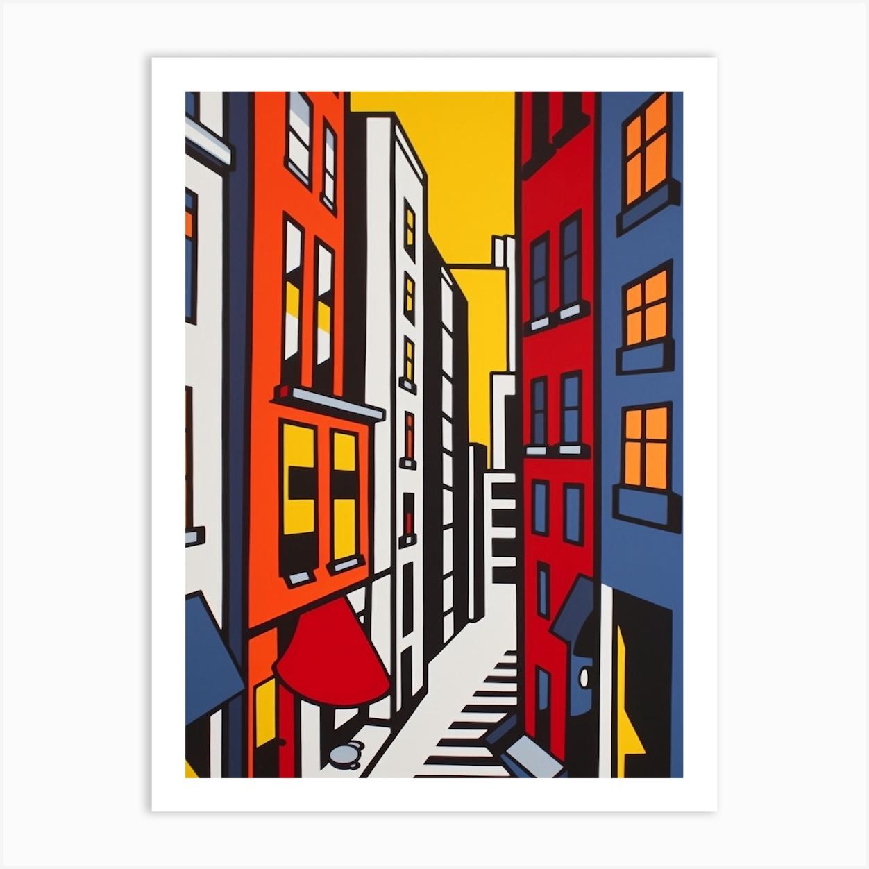 Painting Of New York In The Style Of Pop Art