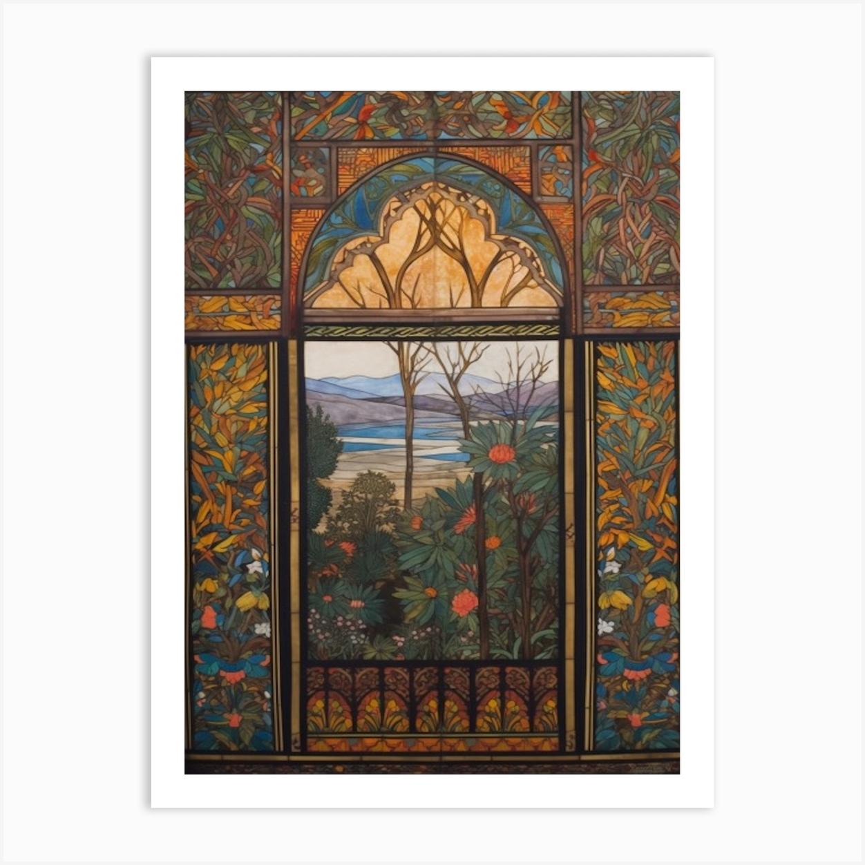 A Window View Of Marrakech In The Style Of Art Nouveau 3