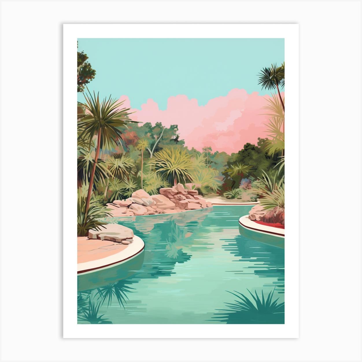 An Illustration In Pink Tones Of Greens Pool Australia 3