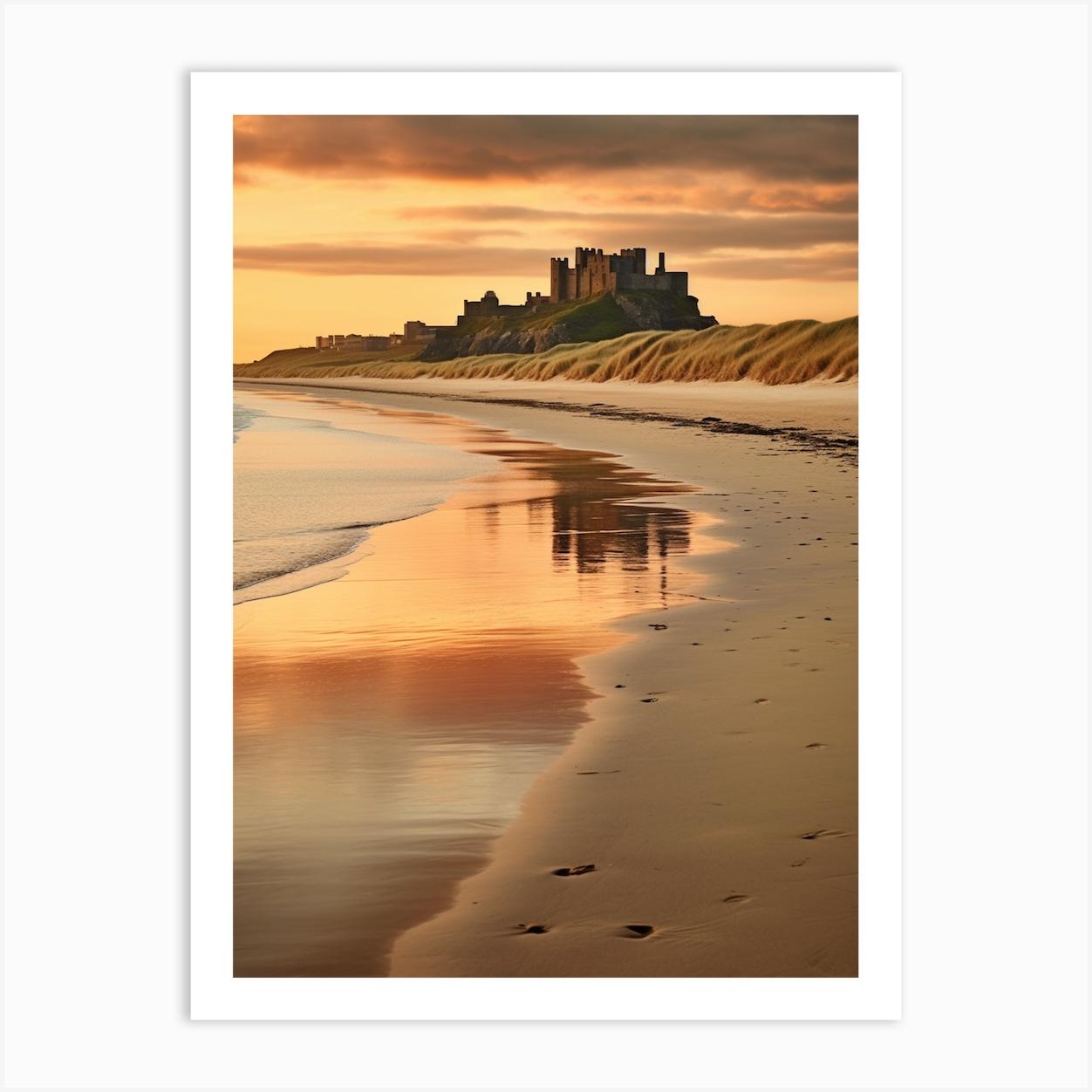 Bamburgh Beach Northumberland At Sunset 1