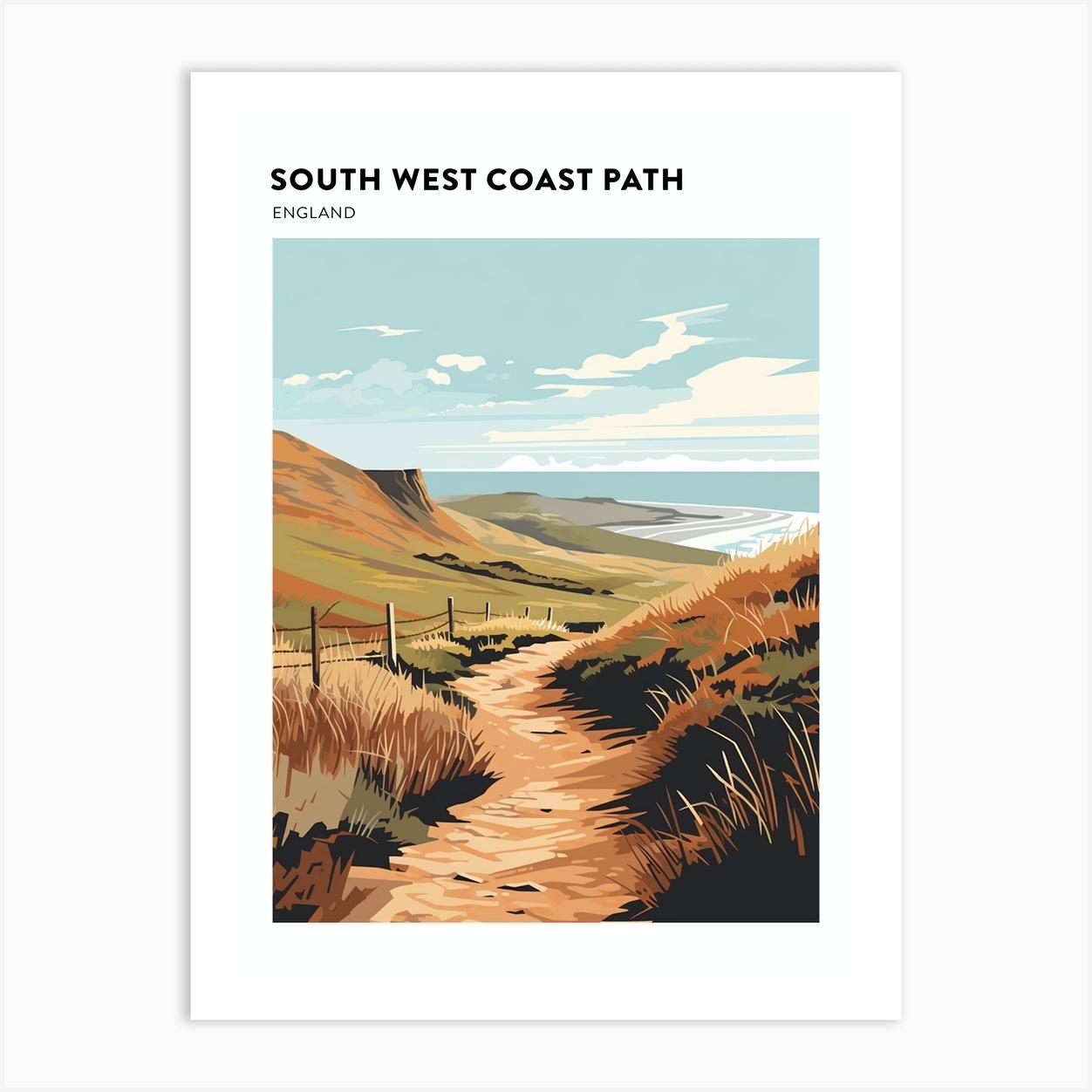 South West Coast Path England 2 Hiking Trail Landscape Poster