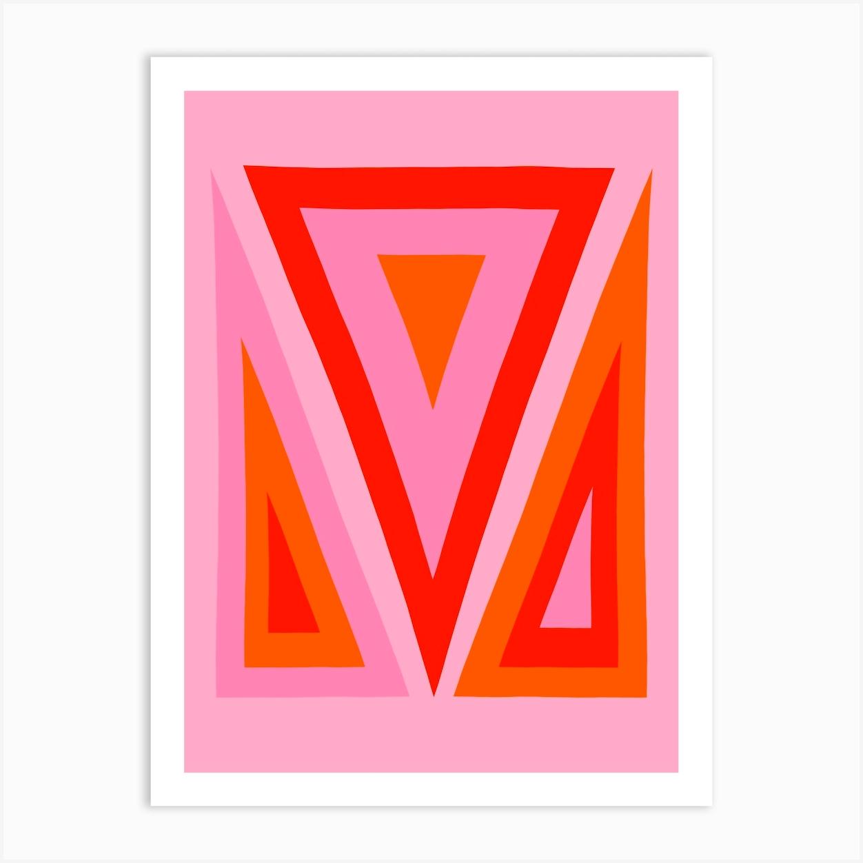 Pink and Orange Geometric Triangles
