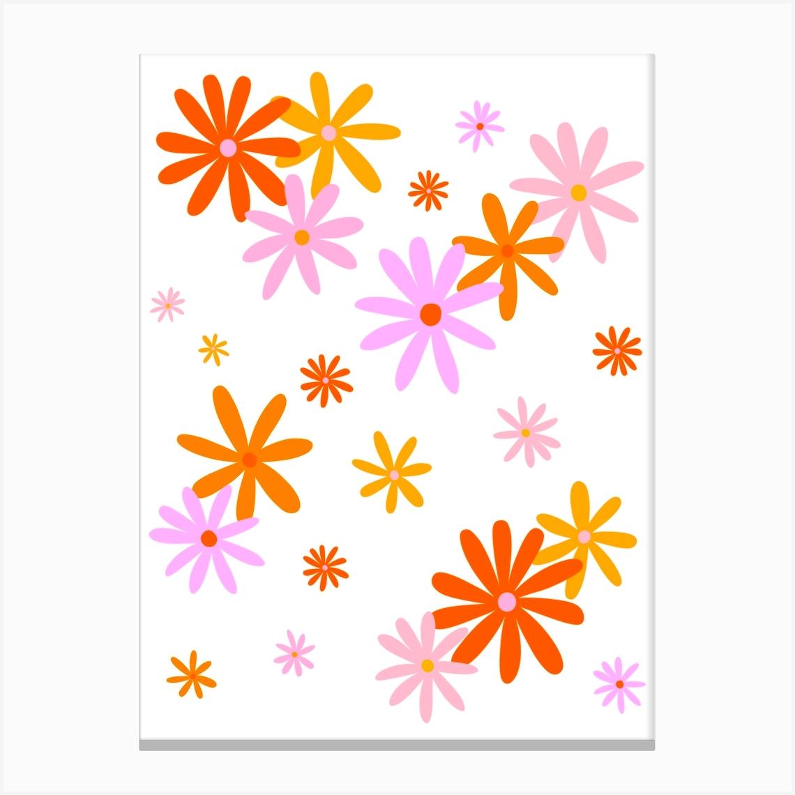 Pink and Orange Cute Flower Pattern
