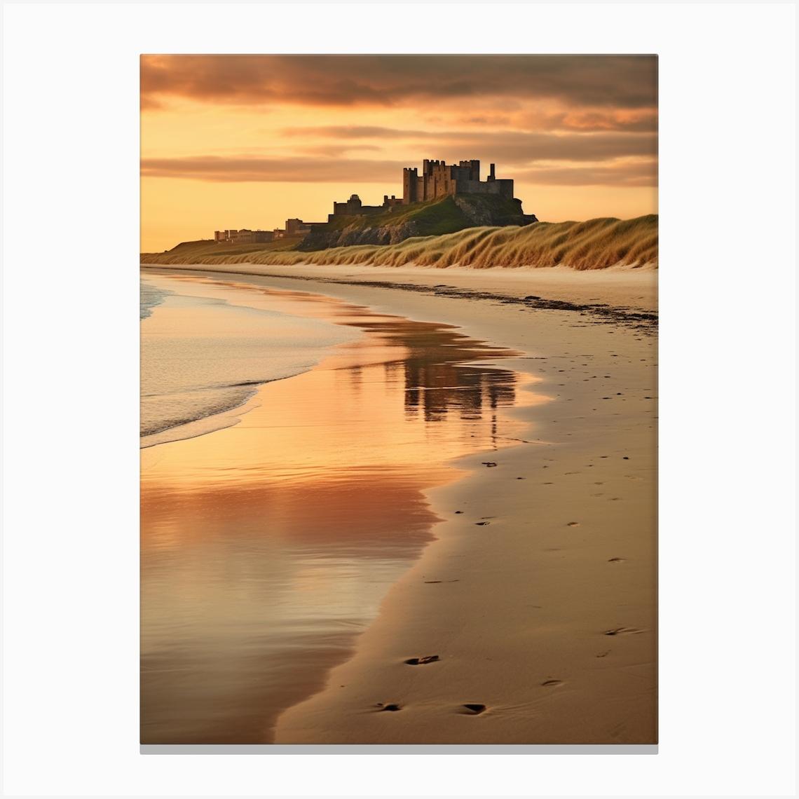 Bamburgh Beach Northumberland At Sunset 1