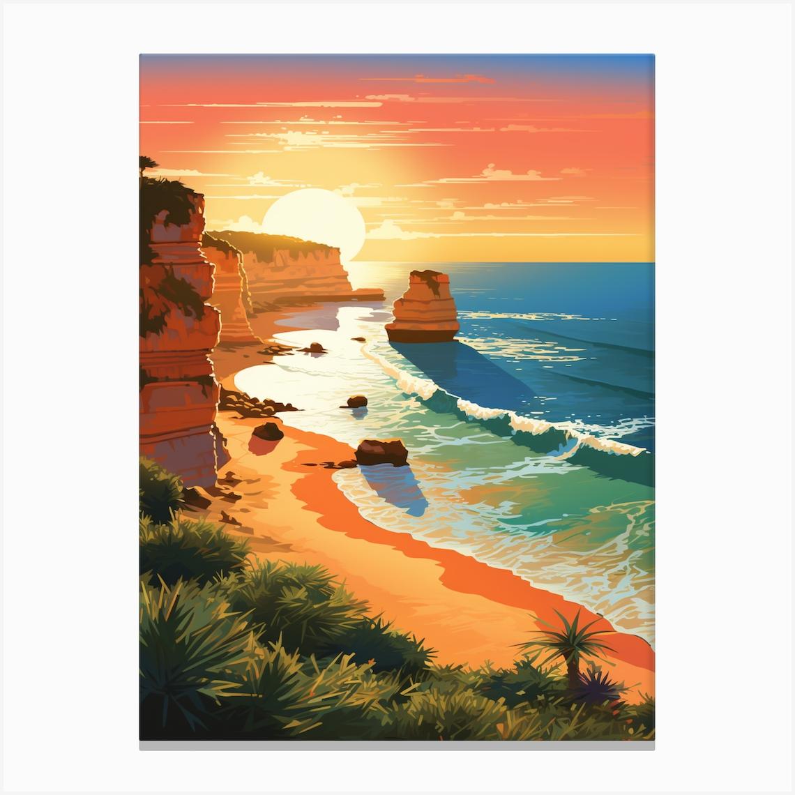 A Vibrant Painting Of Falesia Beach Algarve Portugal 2