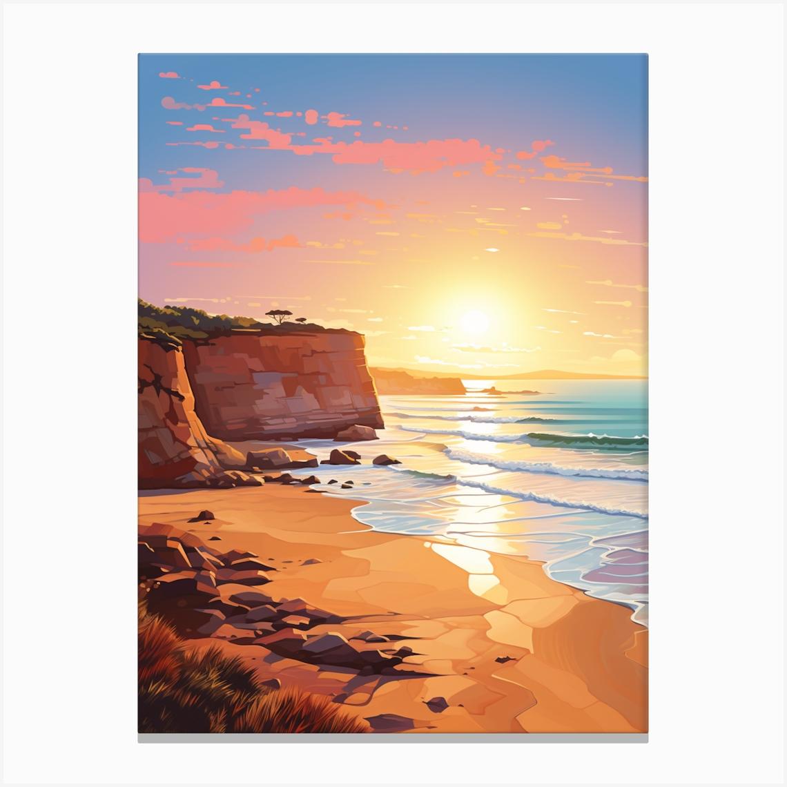 A Vibrant Painting Of Falesia Beach Algarve Portugal 4