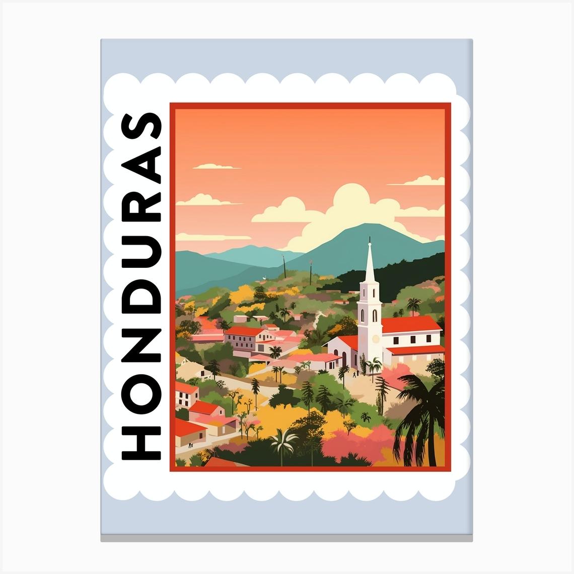 Honduras Travel Stamp Poster