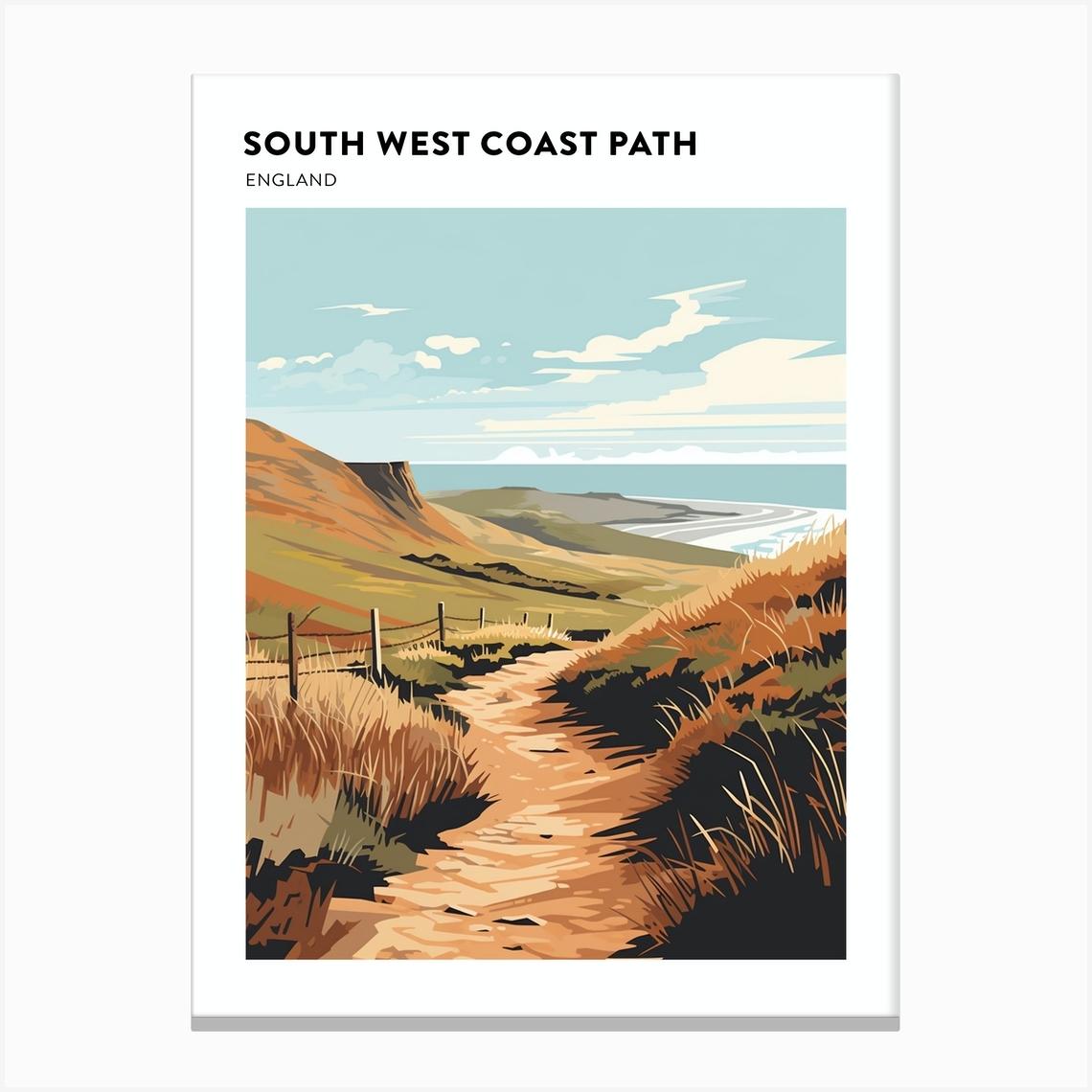South West Coast Path England 2 Hiking Trail Landscape Poster
