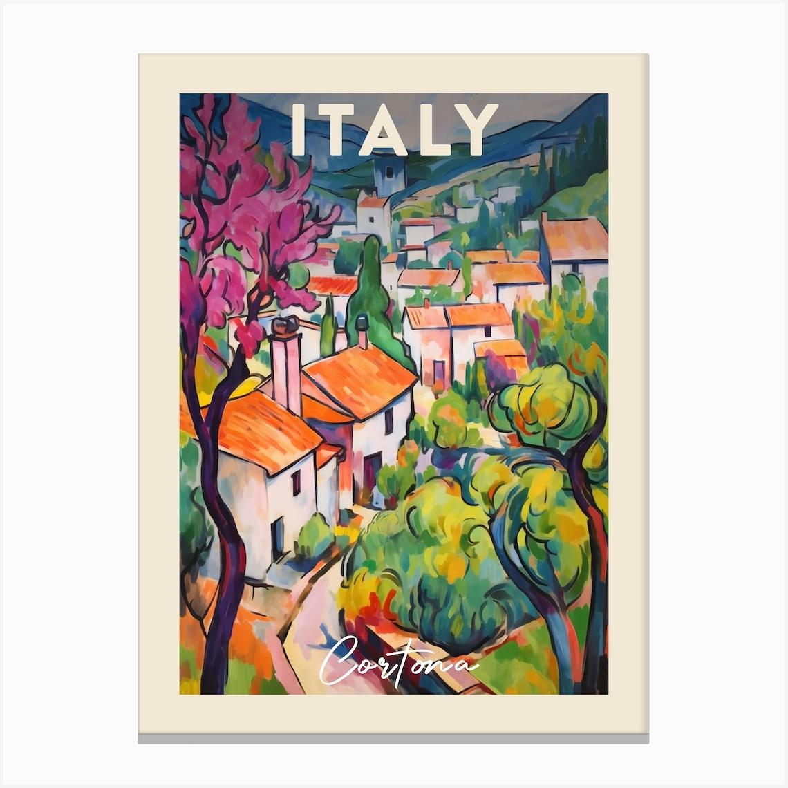 Cortona Italy 4 Fauvist Painting Travel Poster