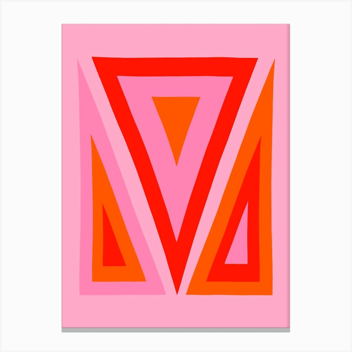 Pink and Orange Geometric Triangles
