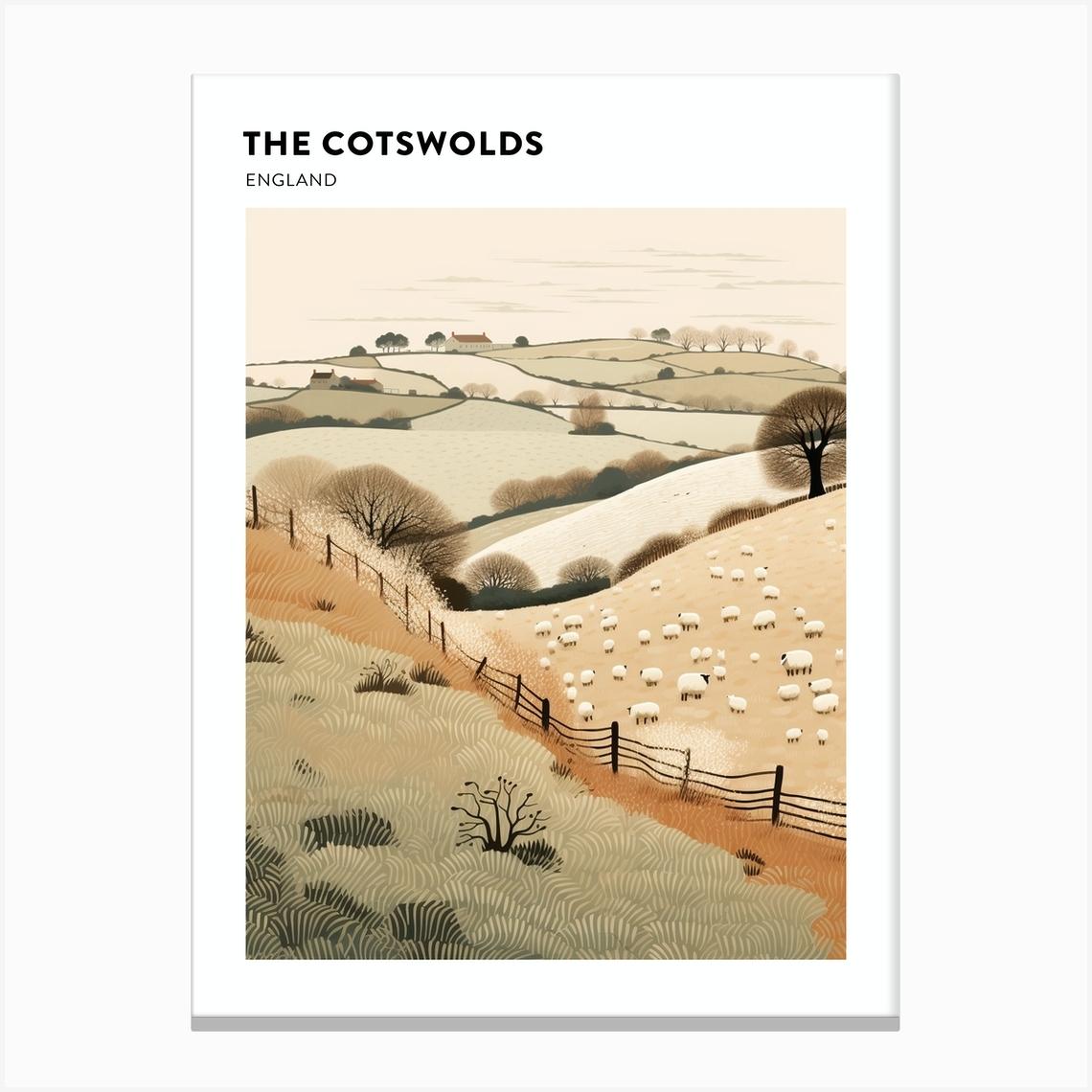 The Cotswolds England 4 Hiking Trail Landscape Poster