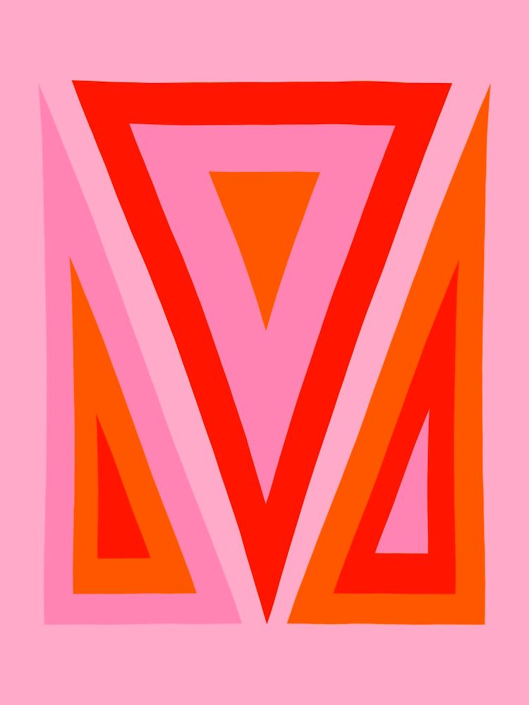 Pink and Orange Geometric Triangles