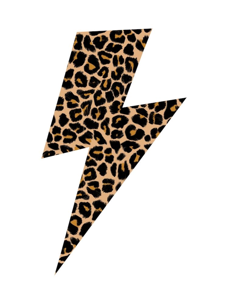 Leopard Print Lightning Bolt