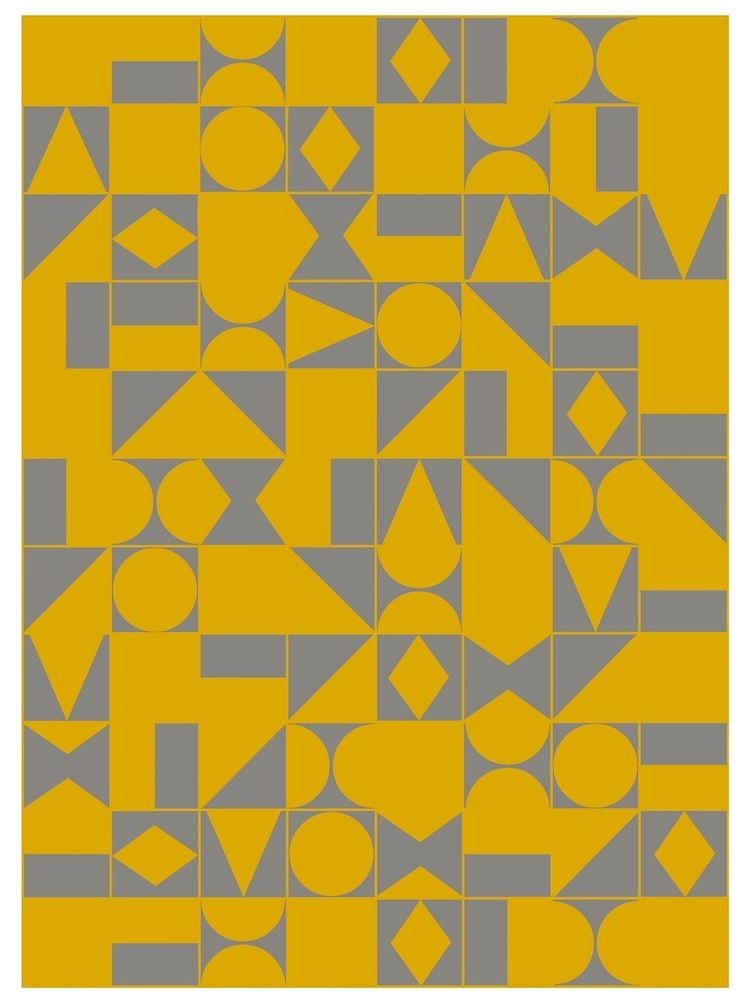 Geometric Shapes In Mustard Yellow And Grey