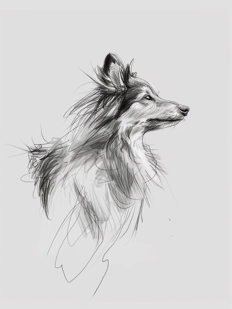 Shetland Sheepdog Charcoal Line 2