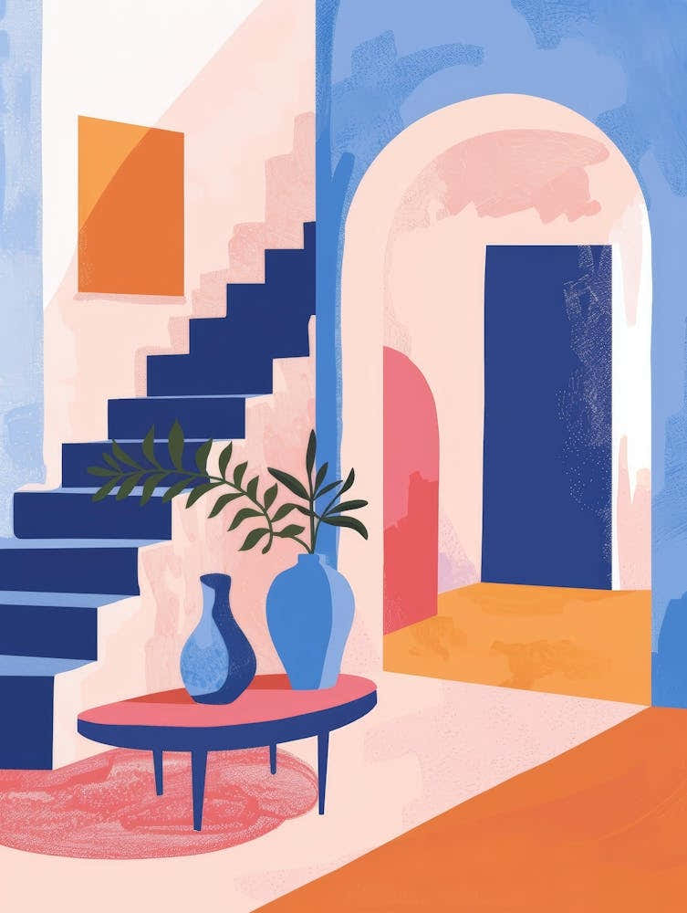 Blue And Orange Living Room