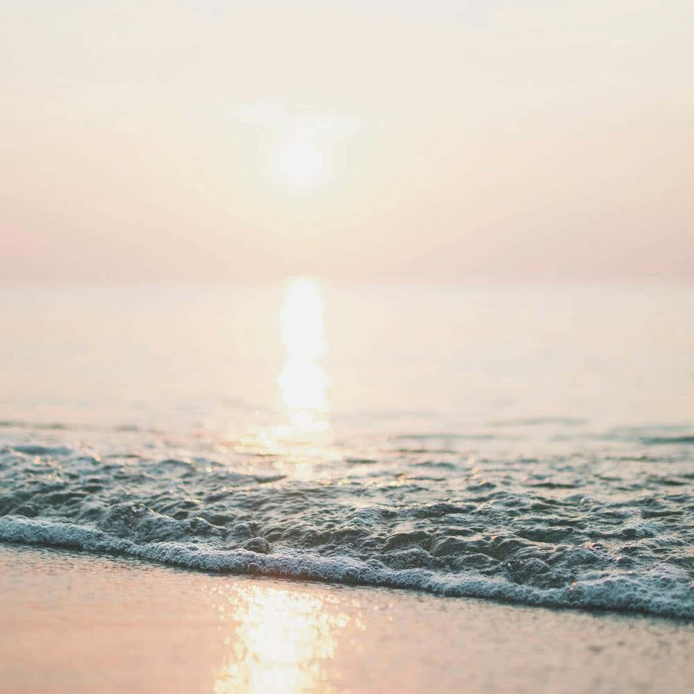 Pink Ocean Sunset Square