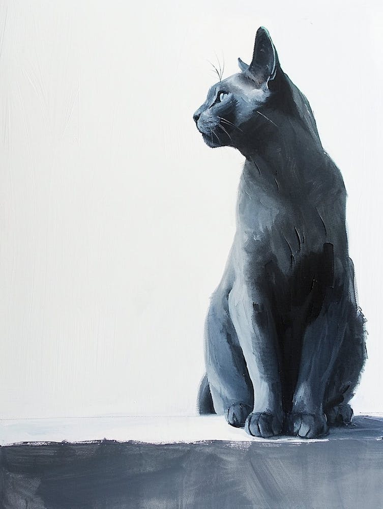 Russian Blue Cat Painting 2