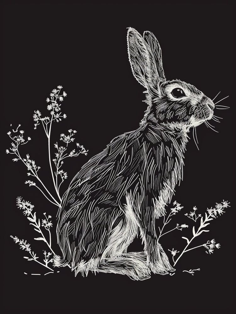 Himalayan Rabbit Minimalist Illustration 3