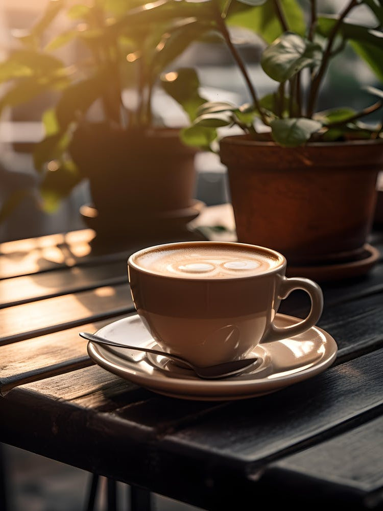Coffee Cup On A Balcony Table