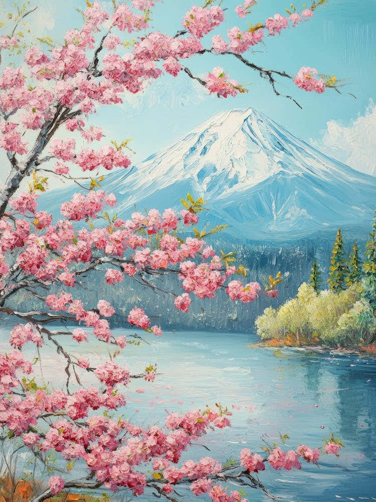 Cherry Blossoms By The Lake