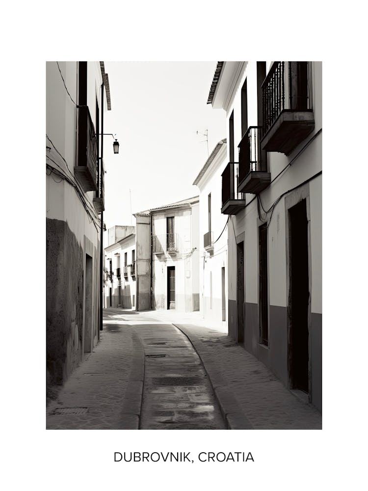 Poster Of Granada, Spain, Photography In Black And White 1