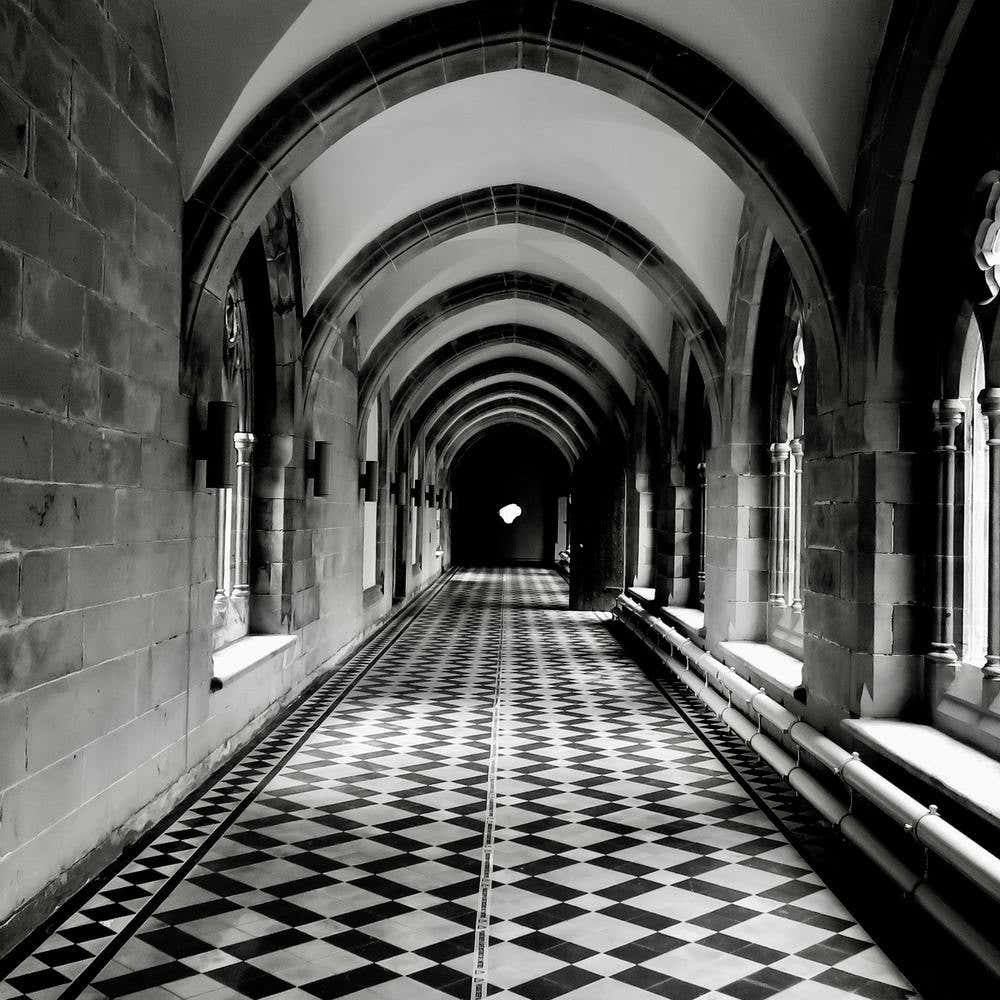 Hallway - Black And White