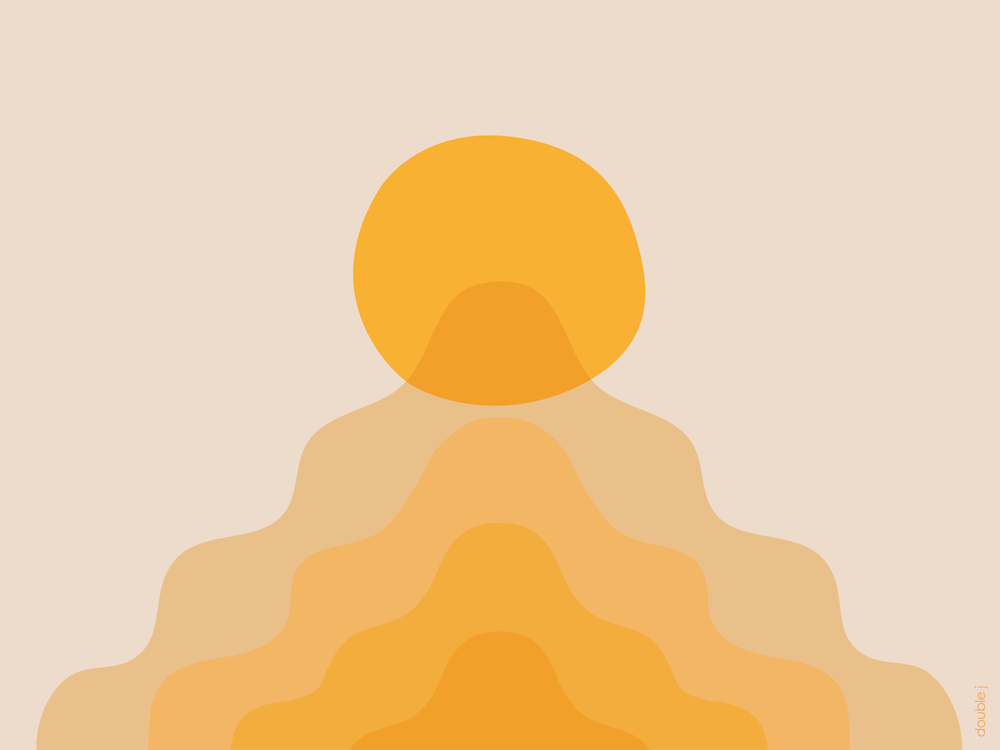 Open Your Mind Landscape Yellow Gradient Minimalist Playful Wavy Bedroom