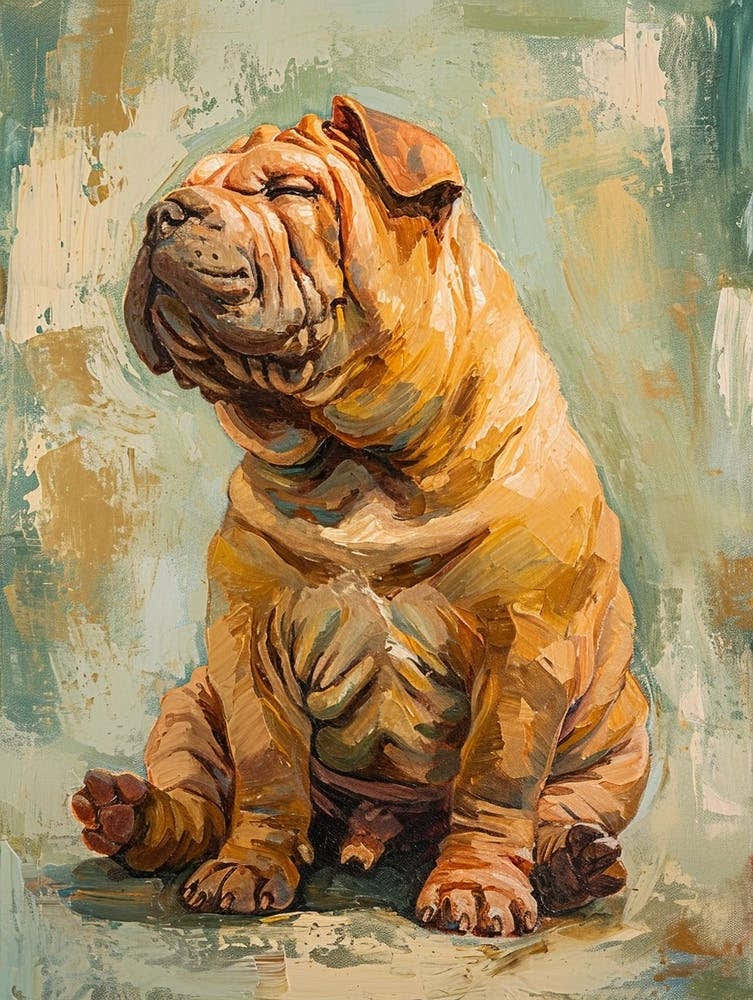 Chinese Shar Pei Acrylic Painting 4