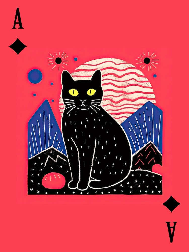 Playing Cards Cat 8 Pink And Black
