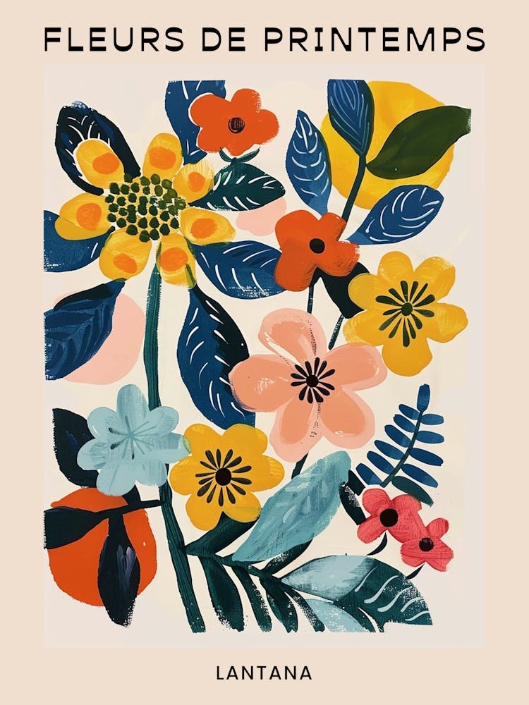 Spring Floral French Poster  Lantana 4