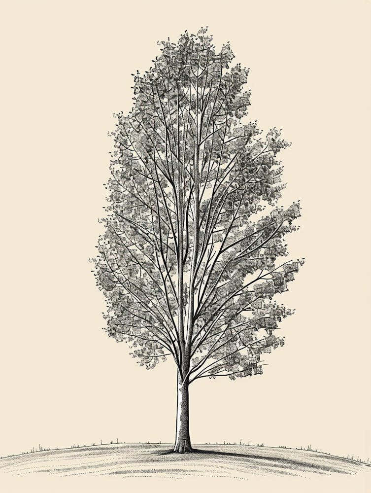 Poplar Tree Minimalistic Drawing 1