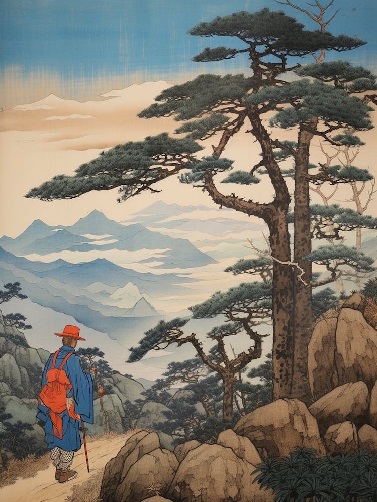 Mount Kurodake, Japan Vintage Travel Art 4