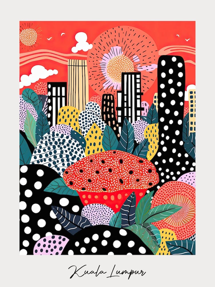 Poster Of Kuala Lumpur, Illustration In The Style Of Pop Art 4