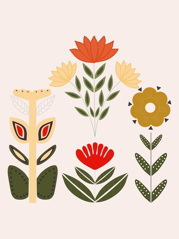 Folkie Colorful Flowers