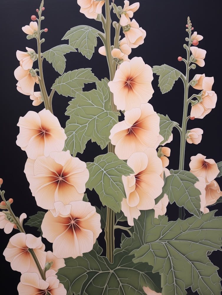 Flower Illustration Hollyhock 2