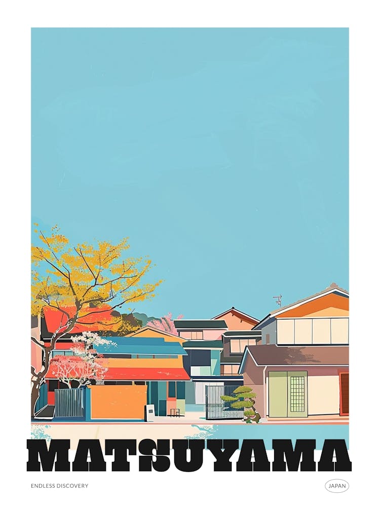 Matsuyama Japan Colourful Travel Poster