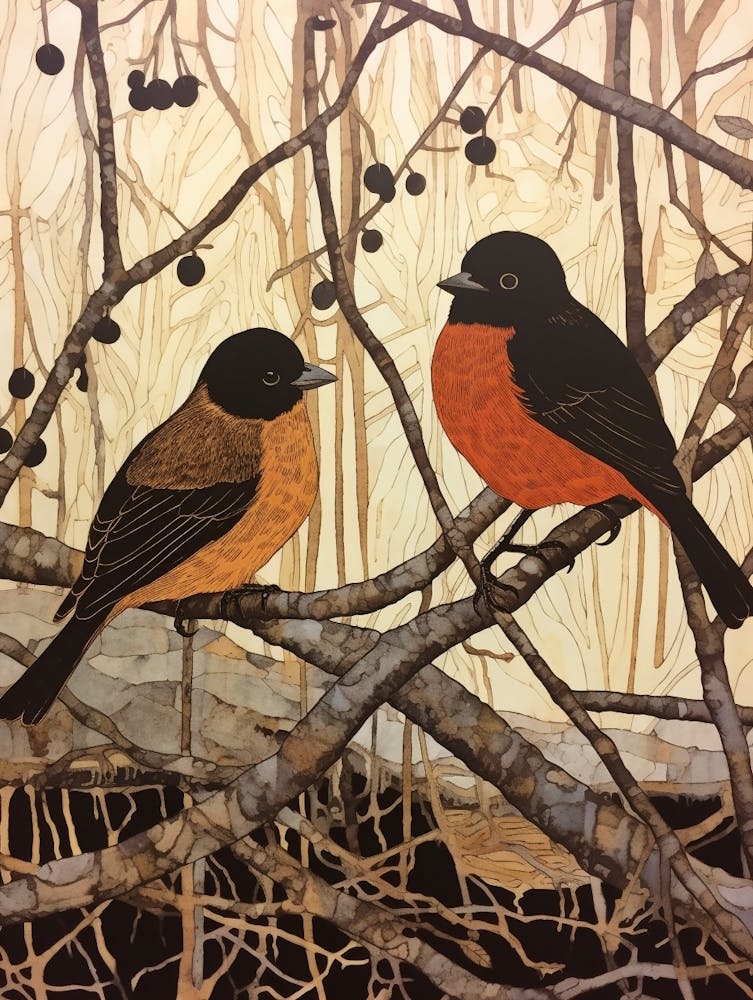 Art Nouveau Birds Poster Coot 2