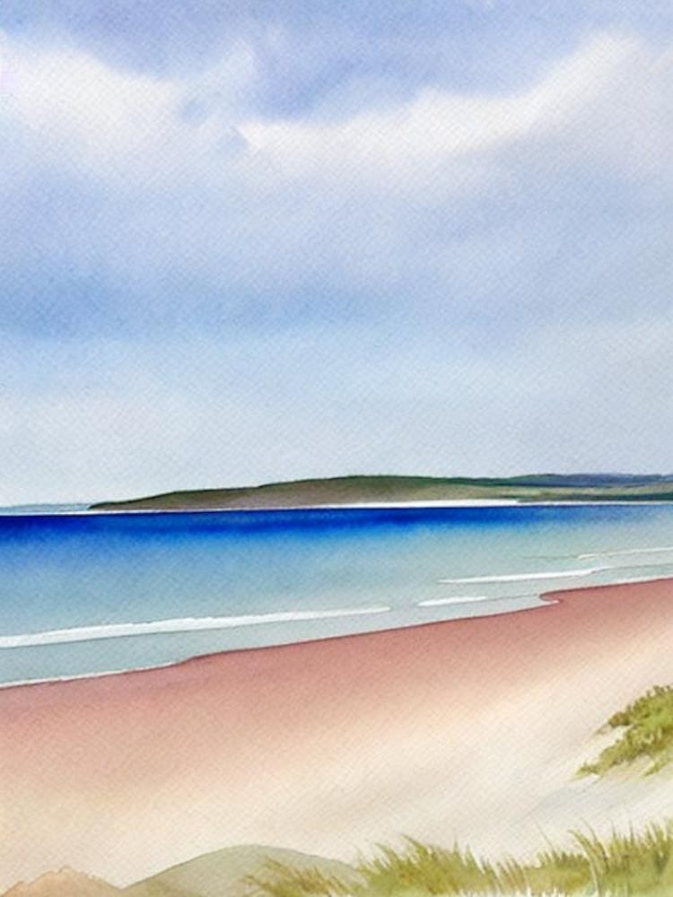 Dornoch Beach, Highlands, Scotland Watercolour