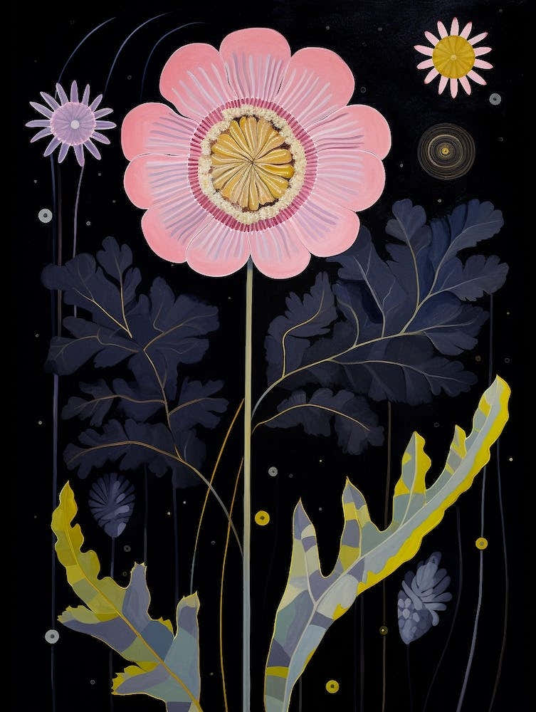 Scabiosa 3 Hilma Af Klint Inspired Flower Illustration
