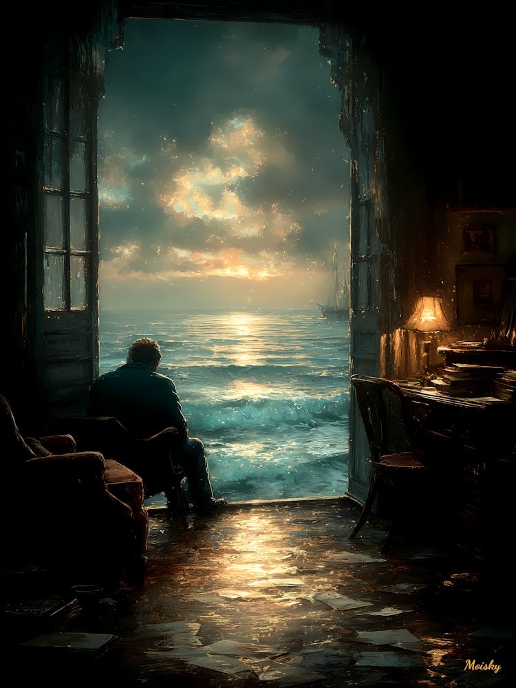 The Sea Beyond His Silence, magical realism, fantasy art