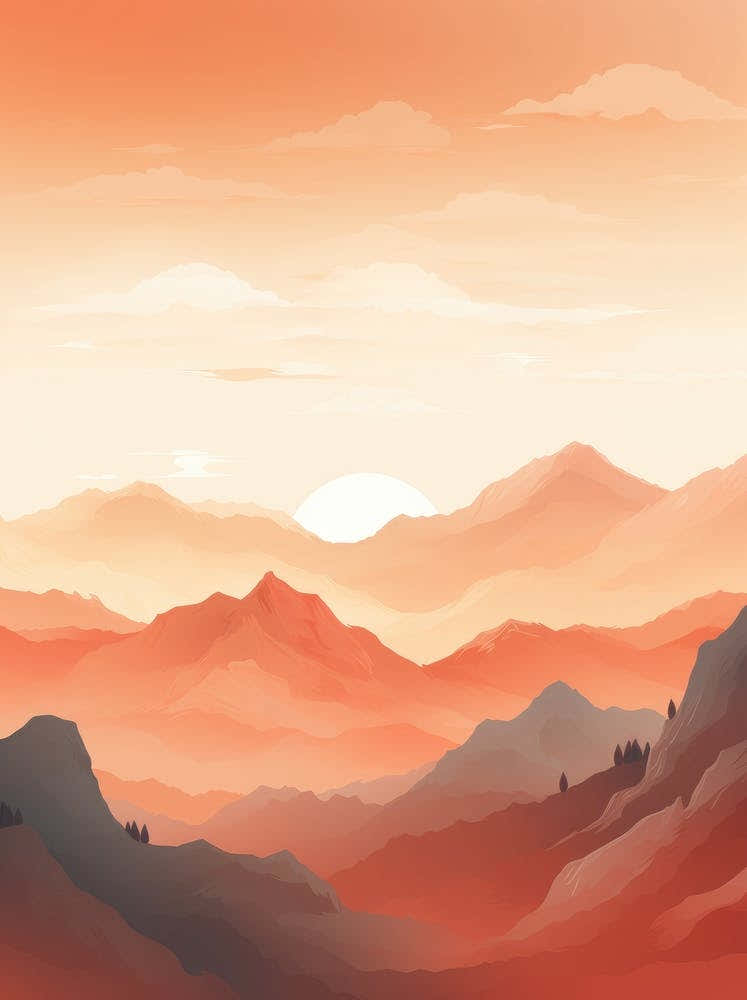Sunset In The Mountains 1
