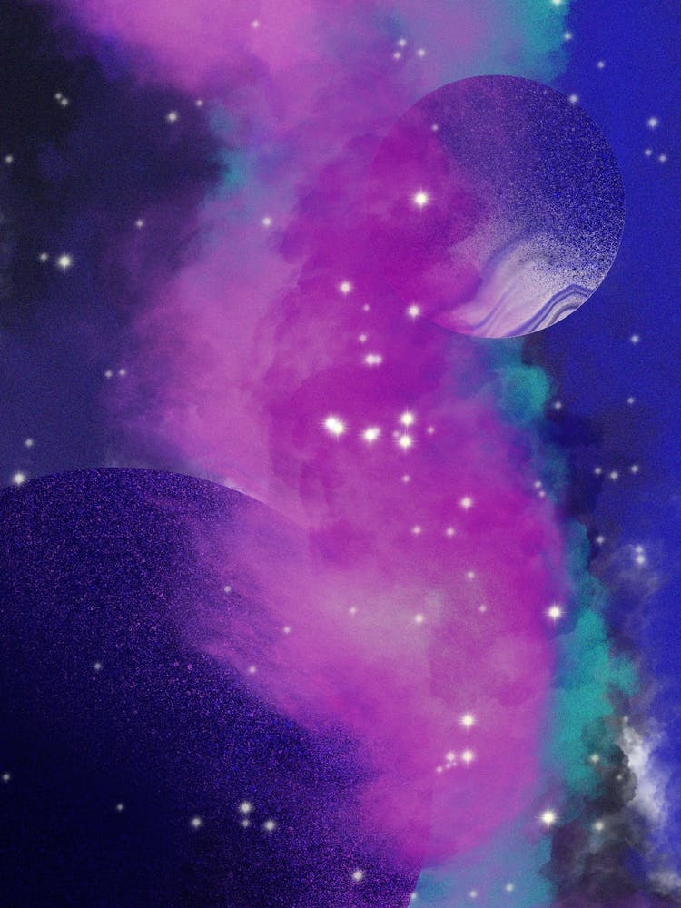 Luminescent space #4 - space neon art, nebula