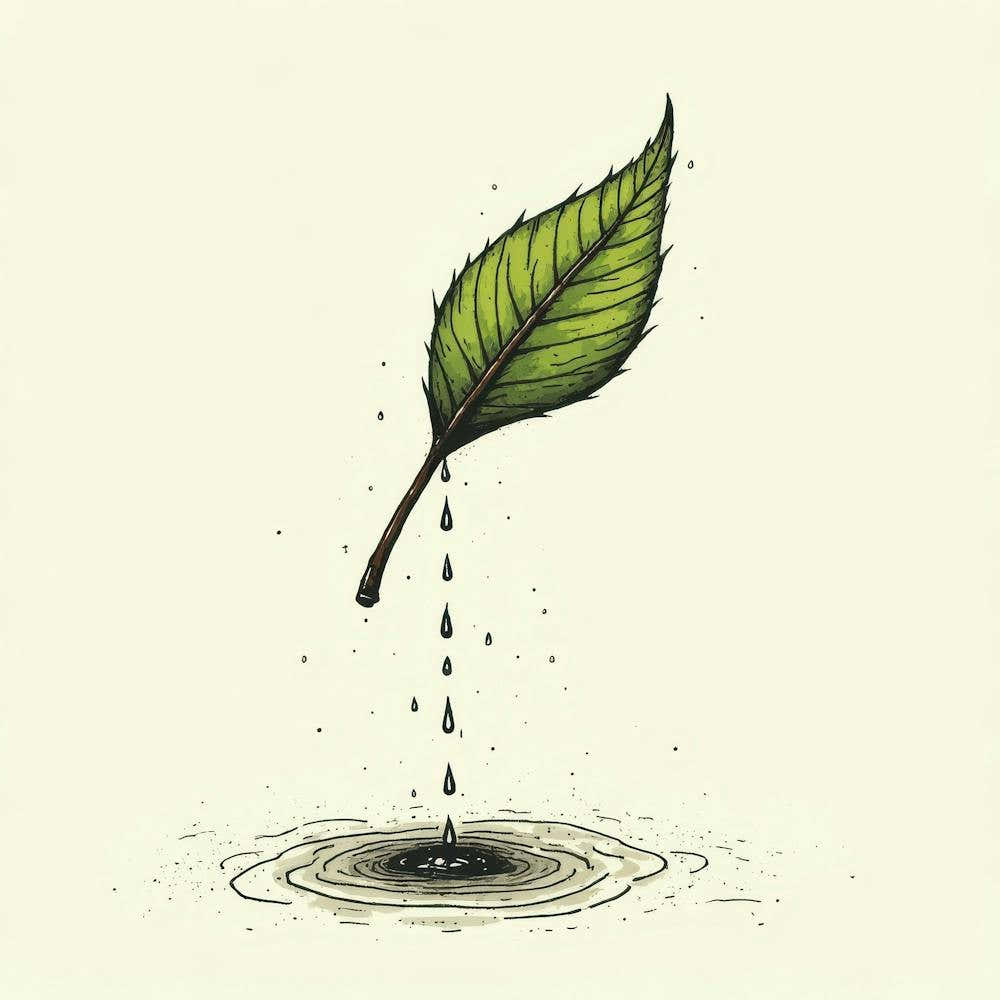 Leaf Falling In Water