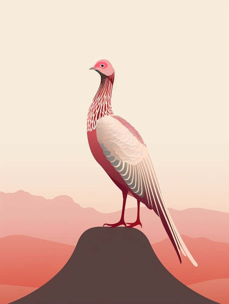 Minimalist Pheasant 3 Illustration