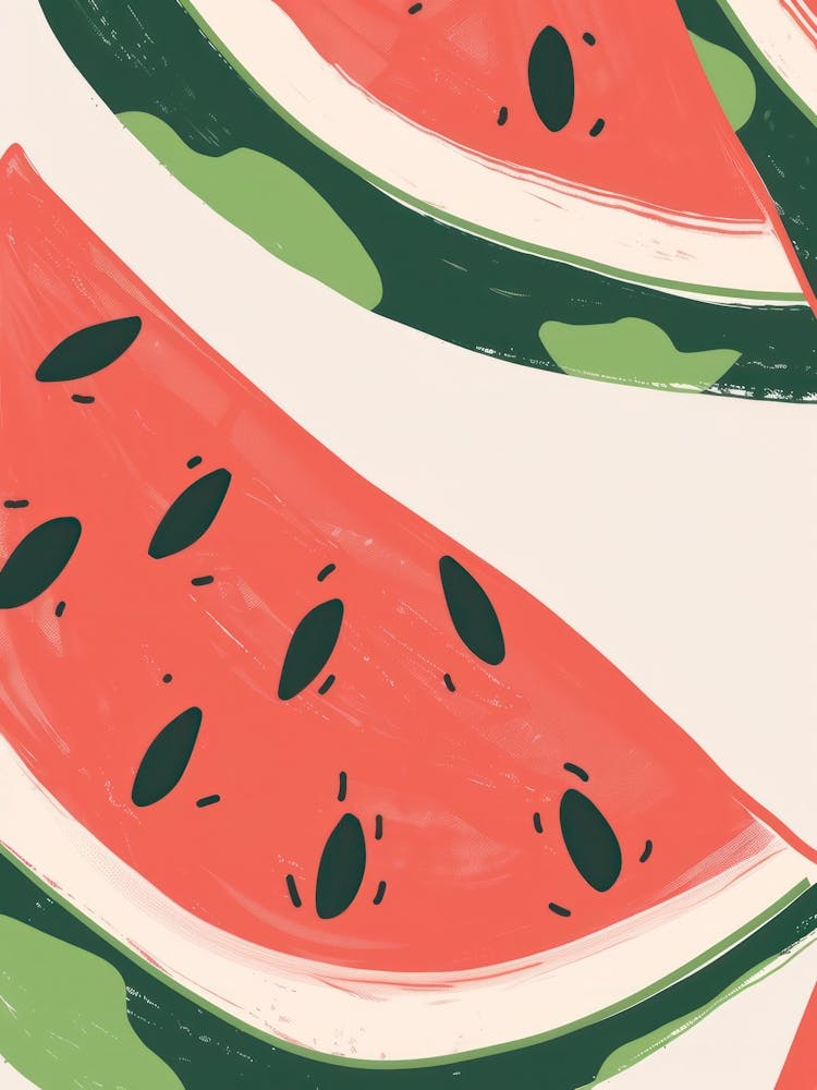 Watermelon Close Up Illustration 2
