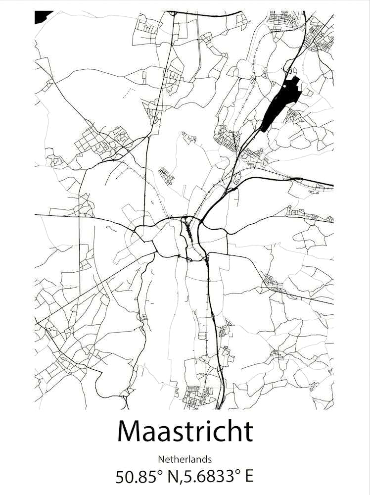 Maastricht,Netherlands Minimalist Map