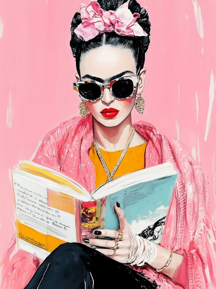 Frida Kahlo reading